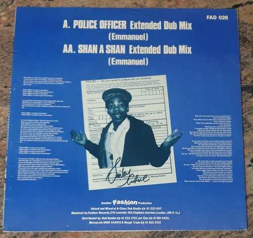 SMILEY CULTURE Police Officer (Very Good+/Very Good+) Fashion FAD 026 UK Pressing 1984 - 12` MAXI