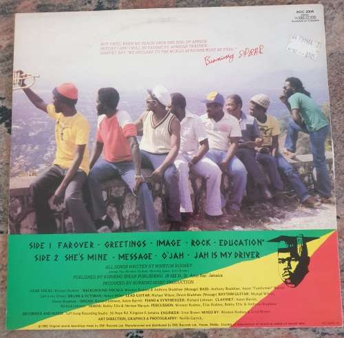 BURNING SPEAR Farover (VG/VG) EMI RDC 2004 United Kingdom Pressing 1982 - VERY RARE