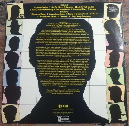 DAVID BOWIE The Best Of (Very Good+/Very Good+) CBS K-Tel STAR 5175 SA Pressing 1981