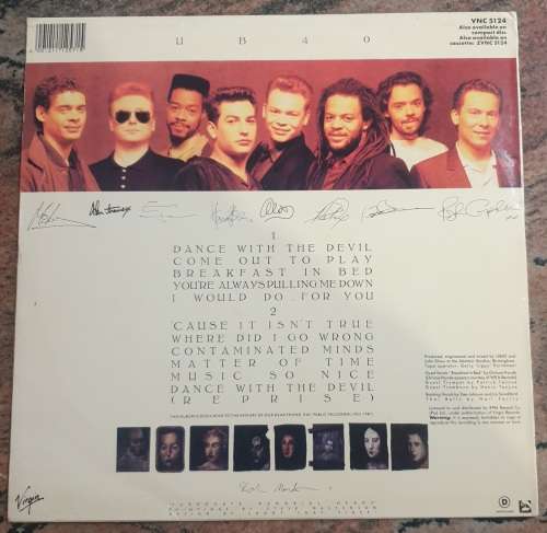 UB40 UB40 (Very Good+/Very Good+) Virgin VNC 5124 SA Pressing 1988
