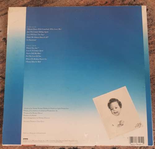 WHITNEY HOUSTON Whitney (Excellent/Very Good+) Arista AL-8405 USA Pressing 1987 - Inner with lyrics