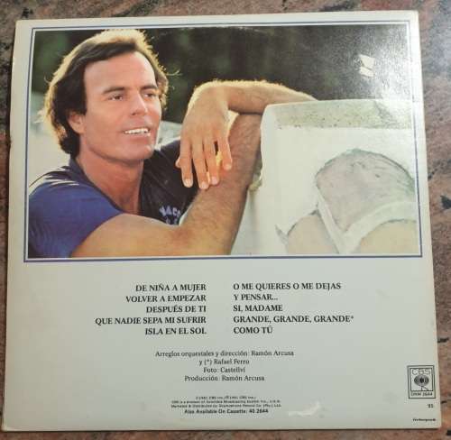 JULIO IGLESIAS De Nina A Mujer - Gatefold (VG+/VG) CBS DNW 2644 SA Pressing 1981