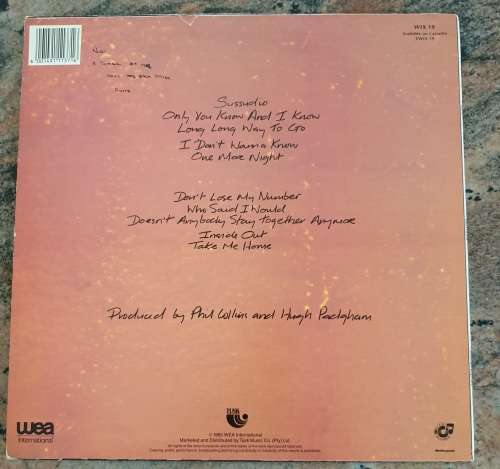 PHIL COLLINS No Jacket Required (VG+/VG+) WEA WIX 19 SA Pressing 1985