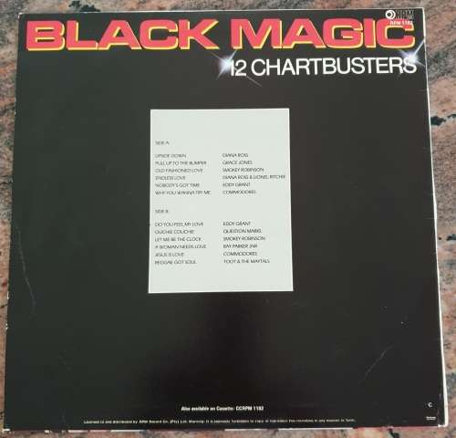 BLACK MAGIC 12 Chartbusters - Various Original Artists (VG+/VG+) RPM 1182 SA Pressing 1982