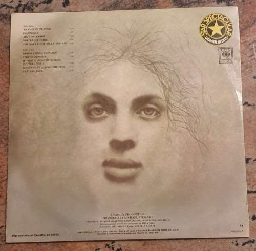 BILLY JOEL Piano Man (Very Good+/Very Good) CBS COL 10072 South African Pressing 1981