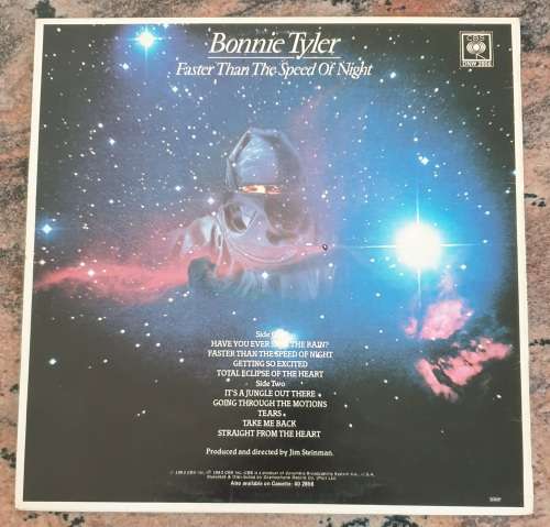 BONNIE TYLER Faster Than The Speed Of Night (VG+/VG+) CBS DNW 2856 SA Pressing 1983