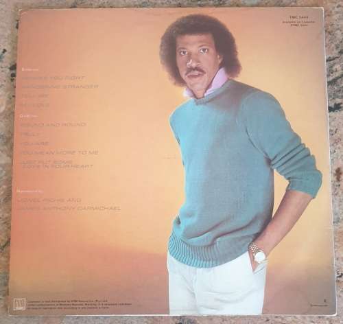 LIONEL RICHIE Lionel Richie (Very Good+/Very Good) Motown TMC 5444 SA Pressing 1982
