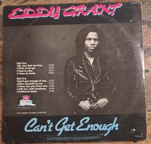 EDDY GRANT Can`t Get Enough (Very Good+/Very Good) ICE 003 SA Press 1981 - Inner sleeve with lyrics