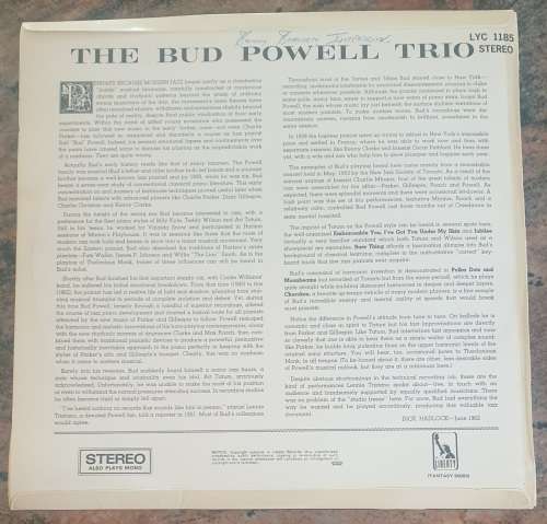 THE BUD POWELL TRIO Ft. Charlie Mingus and Max Roach (Very Good+/VG+) Libery LYC 1185 - VERY RARE