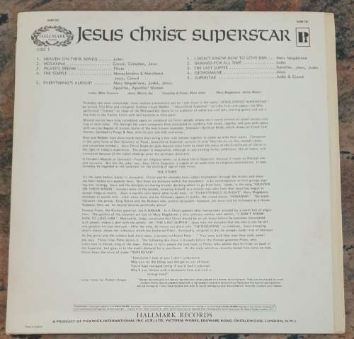 JESUS CHRIST SUPERSTAR Excerpts From The Rock Opera (VG+/VG+) Hallmark SHM 731 UK Pressing 1971