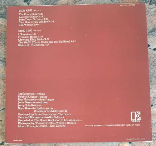 THE DOORS L.A. Woman (Very Good+/Very Good+) Elektra EKS-75011 USA Pressing