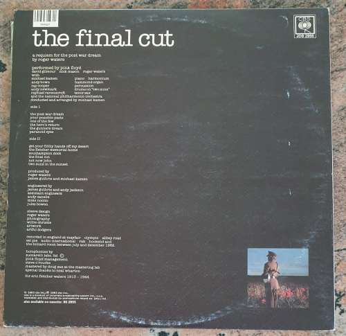 PINK FLOYD The Final Cut - Gatefold (Good+/Very Good) CBS JDB 2855 SA Pressing 1983