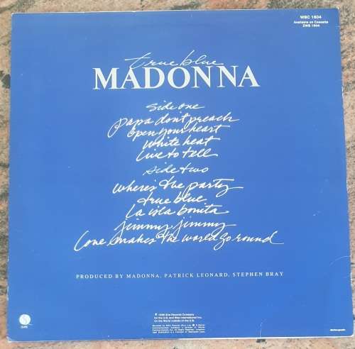 MADONNA True Blue (Very Good+/Very Good+) Sire WBC 1604 SA Pressing 1986 - Lyrics - POSTER INSIDE
