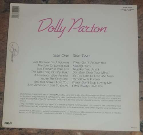 DOLLY PARTON Dolly - The Best Of (Very Good+/Very Good+) RCA RCAL 6036 SA Pressing 1985