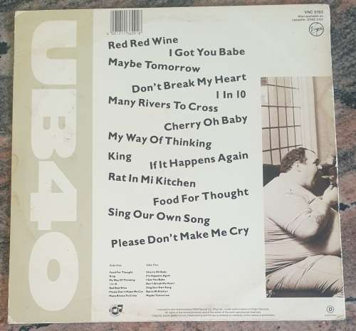 UB40 The Best Of Vol. I (Very Good+/Very Good) Virgin VNC 5193 SA Pressing 1991