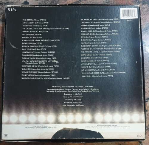 BRUCE SPRINGSTEEN Live 1975-1985 - 5X LP`s (VG+/VG) CBS BSL 5 SA Pressing 1986 - 31 pages booklet