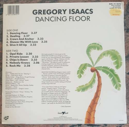 GREGORY ISAACS Dancing Floor (Very Good+/Very Good+) Heartbeat RML (V) 2070 SA Pressing 1990