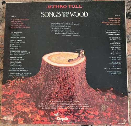 JETHRO TULL Songs From The Wood (Excellent/Excellent) Chrysalis ML 4076 SA Pressing 1977