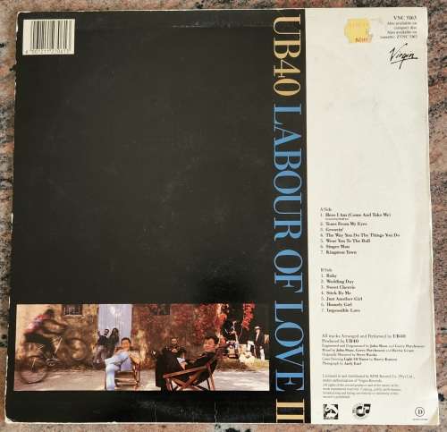 UB40 Labour Of Love II (Good+/Very Good) Virgin VNC 5163 SA Pressing 1989