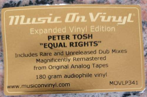 PETER TOSH Equal Rights - 2 X LP 180g (Near Mint) Columbia MOVLP341 European Pressing - Reissue
