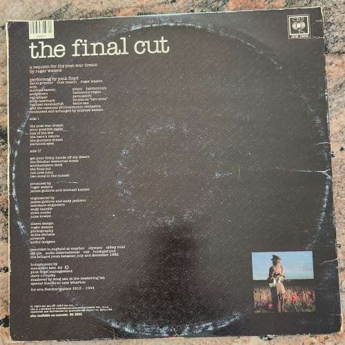 PINK FLOYD The Final Cut - Gatefold (Very Good/Very Good) CBS JDB 2855 SA Pressing 1983