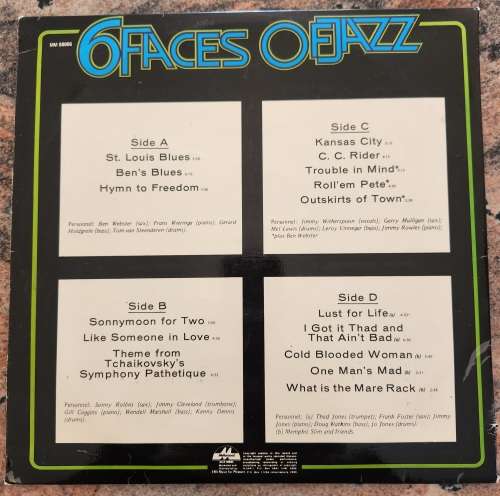 6 FACES OF JAZZ - Various Artists - Double LP (Very Good+/Very Good+) Mellomood MM 80006 SA Pressing