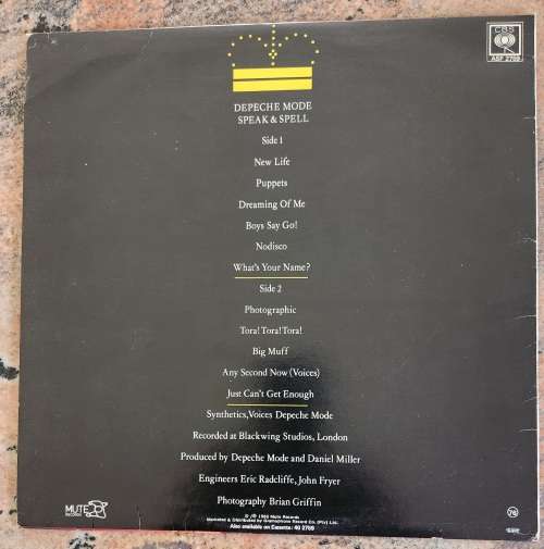 DEPECHE MODE Speak & Spell (Very Good+/Very Good+) MUTE CBS ASF 2759 SA Pressing 1982