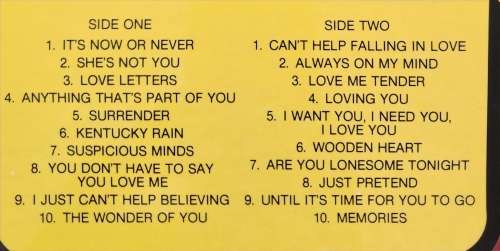 ELVIS 20 Greatest Love Songs (Very Good+/Very Good+) K-Tel STAR 5106 SA Pressing 1980