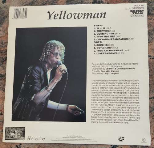 YELLOWMAN One In A Million (Very Good/Very Good) Shanachie CHALP 027 SA Pressing 1990