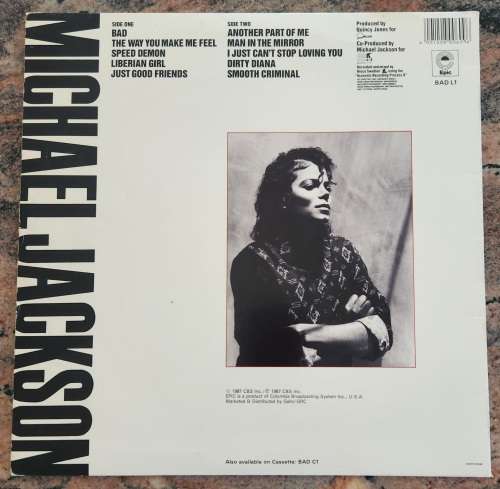 MICHAEL JACKSON Bad - Gatefold (Very Good+/Very Good+) Epic BAD L1 SA Pressing 1987 - Lyrics inside