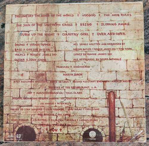 BLACK SABBATH Mob Rules (Good+\Very Good) Vertigo STAR 5230 SA Press 1981 - Avoid Track 4 on Side 2