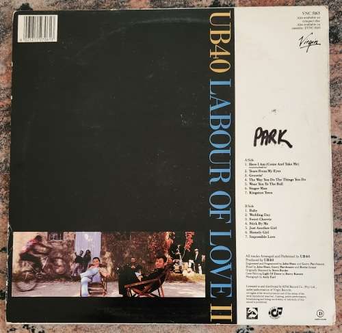 UB40 Labour Of Love II (Very Good+/Very Good) Virgin VNC 5163 SA Pressing 1989
