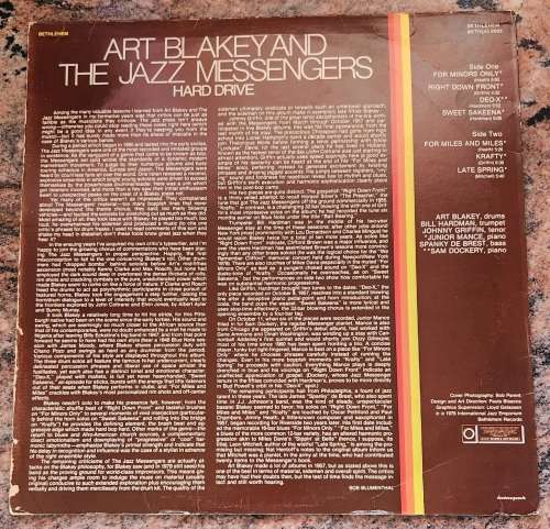 ART BLAKEY & THE JAZZ MESSENGERS Hard Drive (VG+/G+) BETH (A) 9003 SA Pressing 1982 - VERY RARE