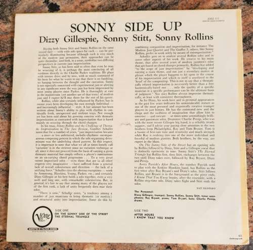 SONNY STITT SONNY ROLLINS DIZZY GILLESPIE Sonny Side Up (VG+/VG+) Verve 2352 111 SA Pressing - RARE