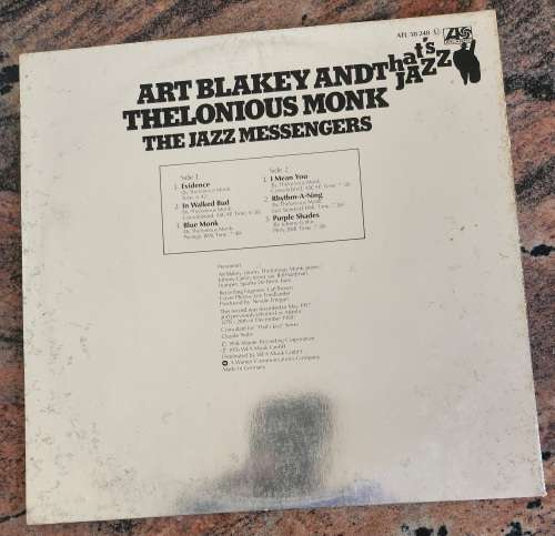 ART BLAKEY THELONIOUS MONK The Jazz Messengers - Gatefold (VG+/VG) ATL 50 248 German Press - WARPED