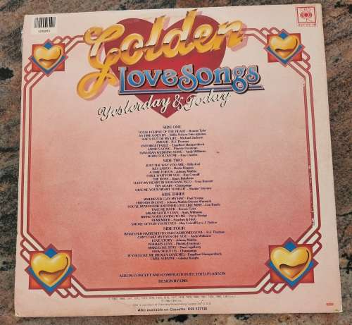 GOLDEN LOVE SONGS Yesterday & Today - Double LP (VG+/VG+) - Peach LP - CBS AGP 137/138 - Gatefold