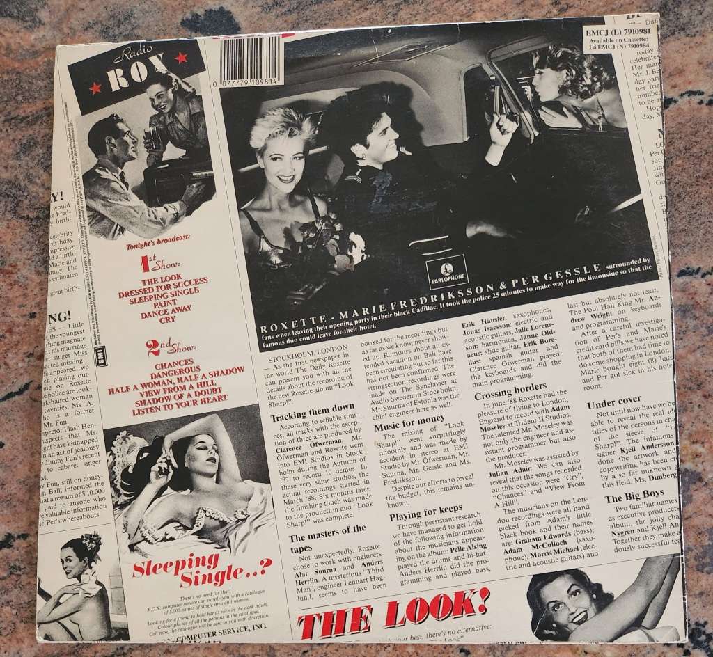 ROXETTE Look Sharp! (Very Good/Very Good+) EMI EMCJ (L) 7910981 SA Pressing 1989