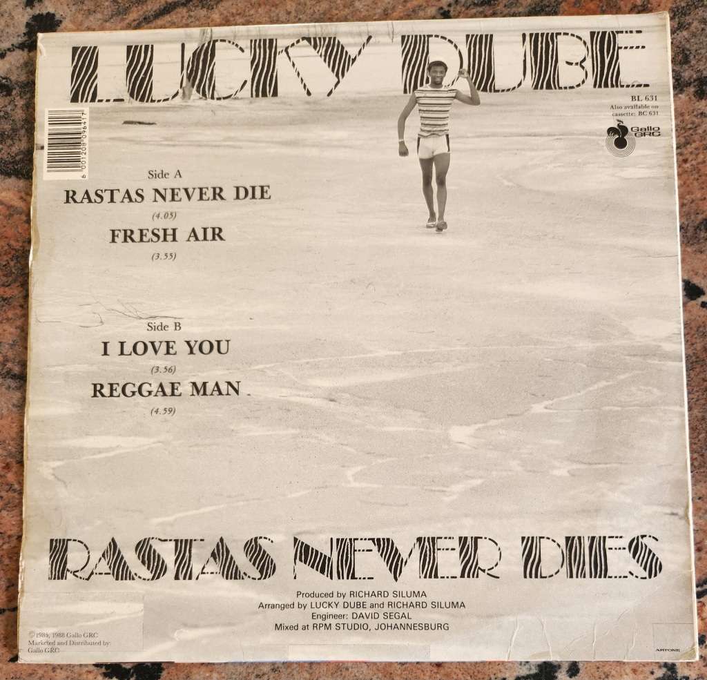 LUCKY DUBE Rastas Never Die (VG+/VG) Gallo BL 631 SA Pressing 1988 - RARE