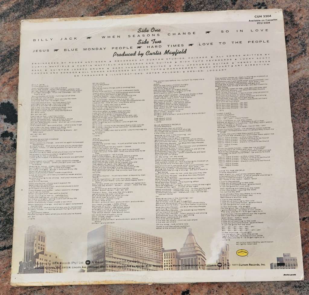 CURTIS MAYFIELD There`s No Place Like America Today (VG/VG) Curtom CUH 3304 SA Pressing - RARE