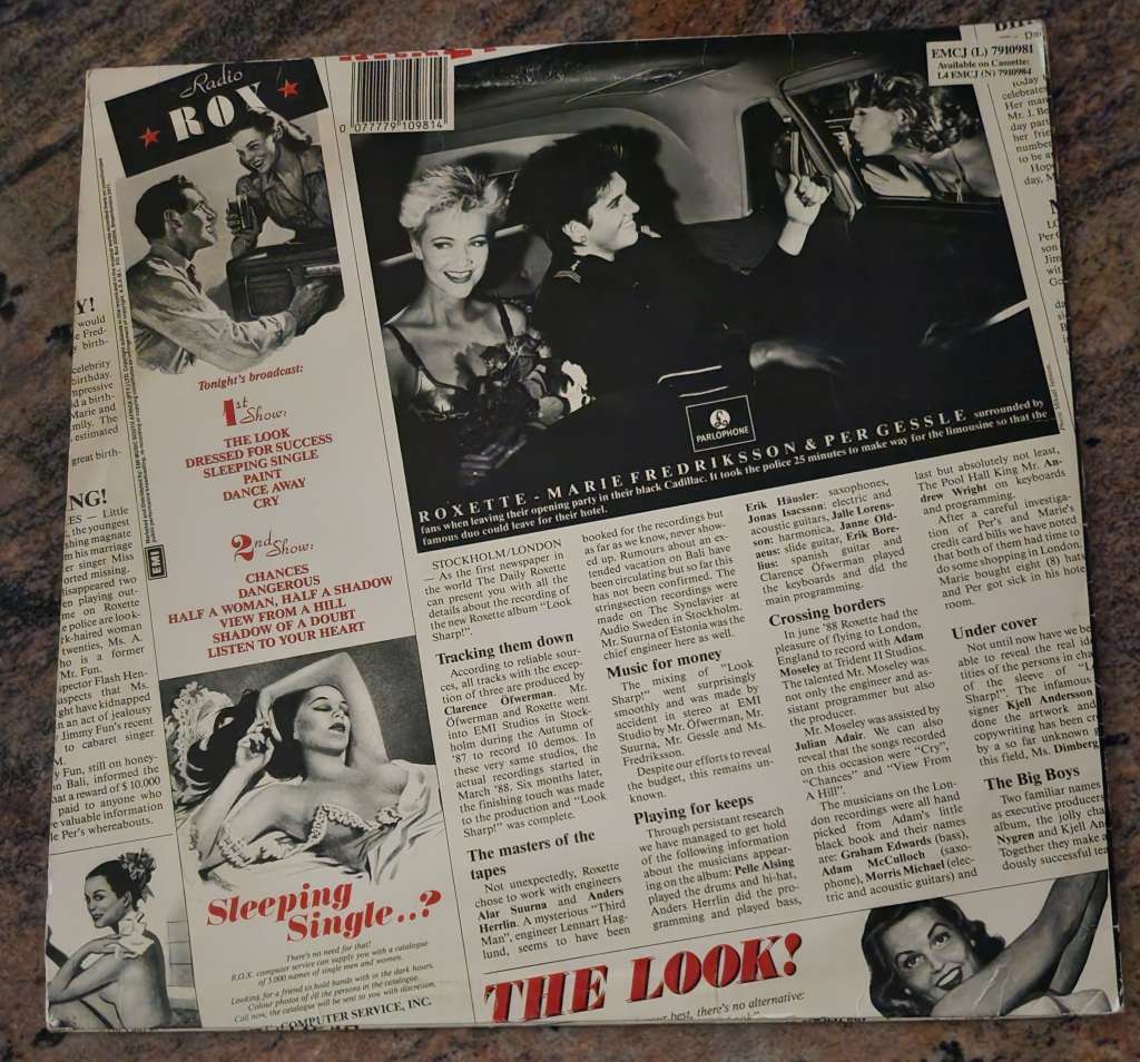 ROXETTE Look Sharp! (VG/VG+) EMI EMCJ (L) 7910981 SA Pressing 1989