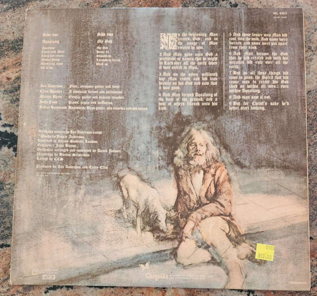 JETHRO TULL Aqualung - Gatefold (Excellent/Excellent) Chrysalis ML 4055 SA Pressing