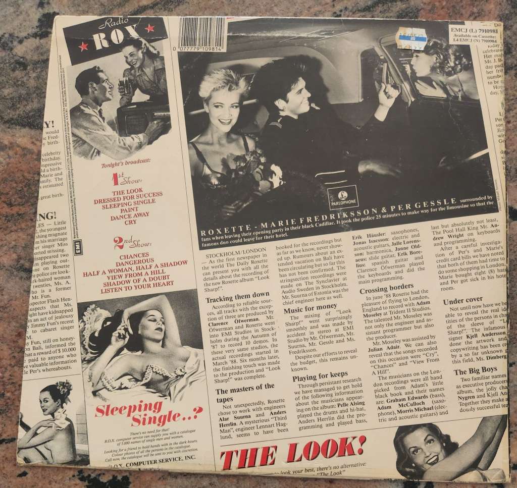 ROXETTE Look Sharp! (VG/VG+) EMI EMCJ (L) 7910981 SA Pressing 1989