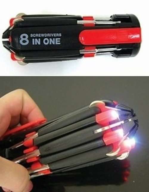 8 in one Multi screwdriver with LED Torch - BATTERIES INCLUDED for this Auction