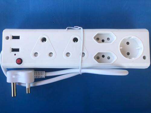 5 Way Multiplug - with 2 USB ports - 2.1AMp 5 Volt - Charge your Phone,Tablet, Ipad and more