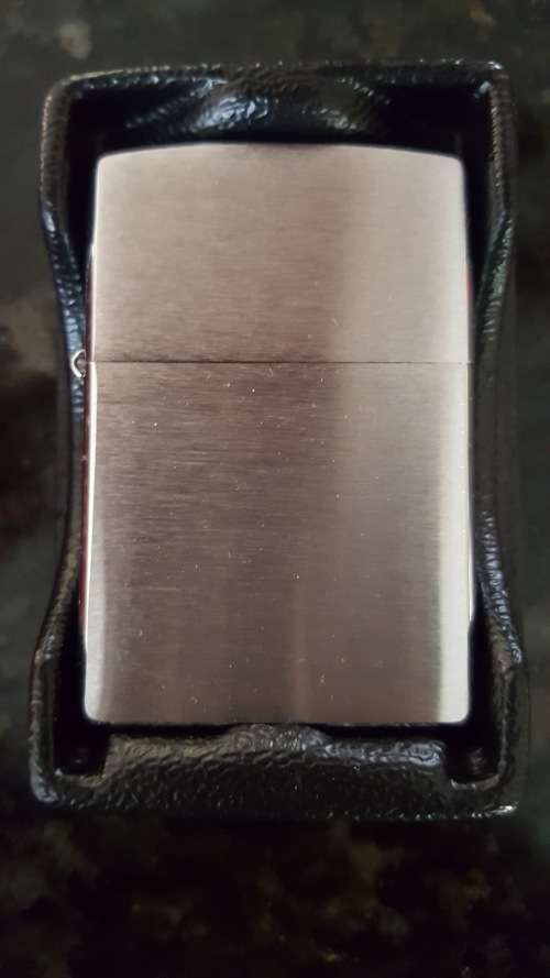 Original 2005 Marlboro Zippo Lighter Big M Brushed Chrome New in Box