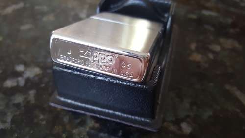 Original 2005 Marlboro Zippo Lighter Big M Brushed Chrome New in Box