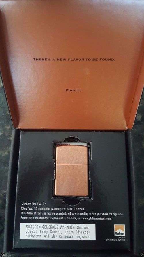 Original 2003 Marlboro Blend No. 27 Zippo Lighter Antique Brass Very Rare