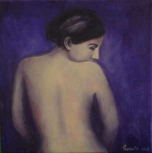 Oil on canvas "Nude Back" (250mm x 250mm x 15mm)