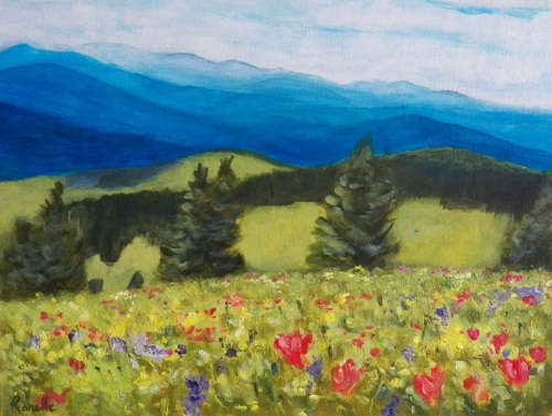 Mountain Landscape - Acrylic painting (300mm x 400mm)