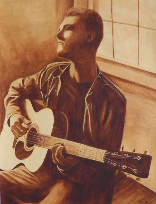 The Guitar Player - Acrylics on canvas (450mm x 600mm)